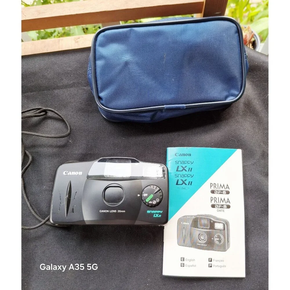 Canon Snappy LX II 35mm Film Camera W/ Case & Manual Untested Instructions Book